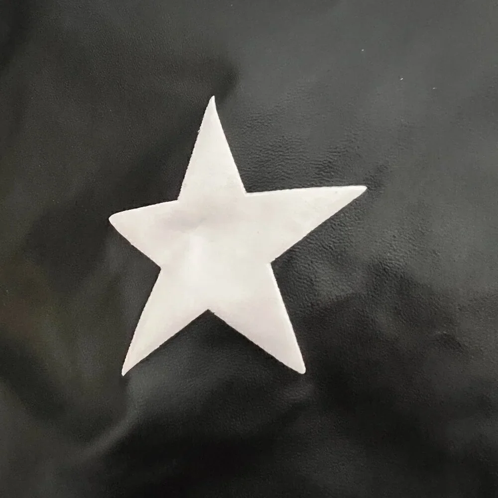 Shein Black Mini Skirt White Stars Polyester